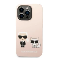 Karl Lagerfeld KLHMP14LSSKCI iPhone 14 Pro 6.1 "kietasis dėklas šviesiai rožinis / šviesiai rožinis silikoninis Karl & Choupette MagSafe