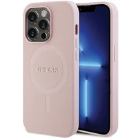 Guess GUHMP14XPSAHMCP dėklas telefonui iPhone 14 Pro Max - rožinis Saffiano Magnetinis