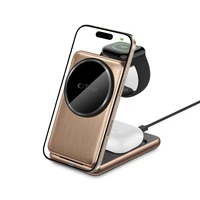 QI15W-A42 3in1 indukcinis įkroviklis su MagSafe Apple įrenginiams - auksinis