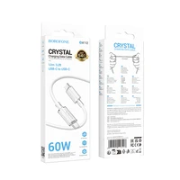 Borofone Kabelis BX112 Lemon - Type-C į Type-C - PD 60W 1 metras baltas