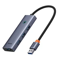 4in1 Hub Baseus UltraJoy USB-A į 4xUSB 3.0 (kosminis pilkas)