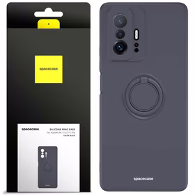 Spacecase Silikoninis dėklas su žiedu Xiaomi Mi 11T/11T Pro juodas