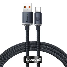 Baseus kabelis (m) Crystal Shine USB - USB-C 1,2 m 100W juodas (m)