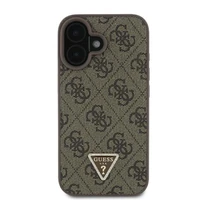 Guess Odinis 4G Trikampis Strass Magnetinis iPhone 16 dėklas - ruda
