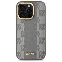 DKNY Odinis languotas mono raštas Magnetinis dėklas telefonui iPhone 14 Pro - smėlio spalvos