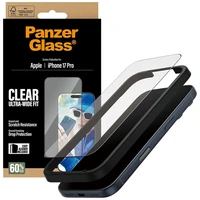 PanzerGlass itin platus EasyAligner grūdintas apsauginis stiklas iPhone 17 Pro telefonui