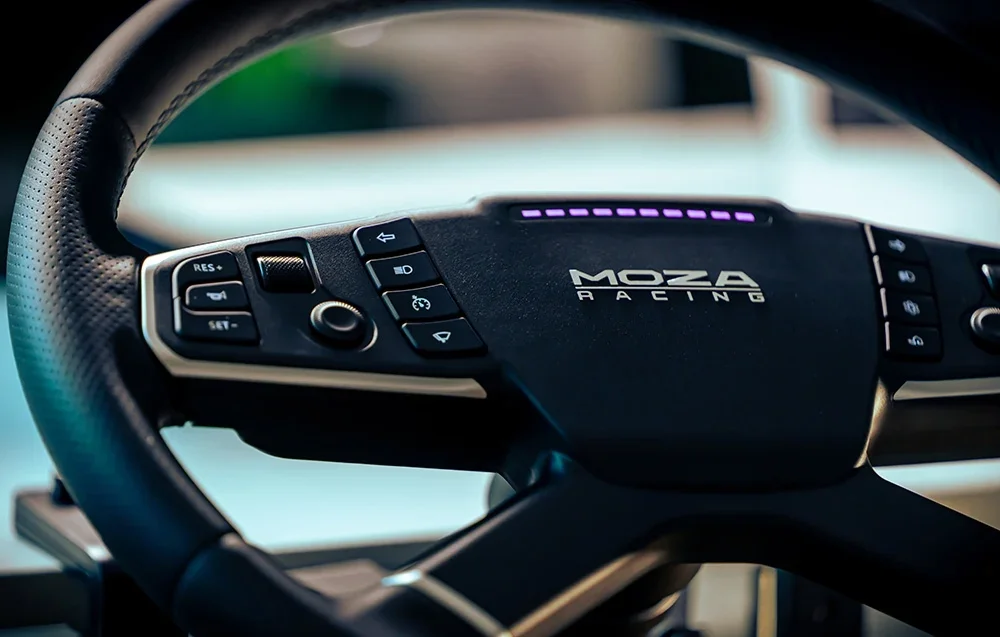 moza racing gaming steering wheel with illumination