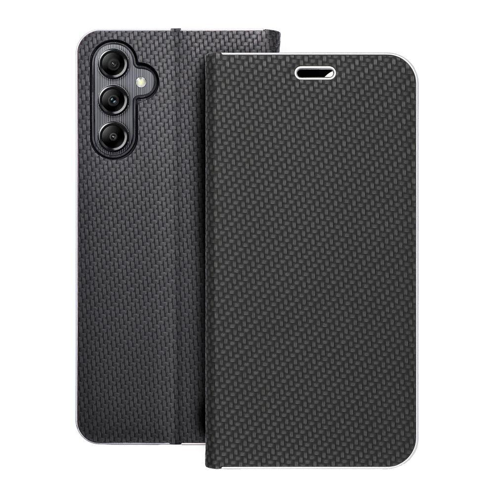 LUNA Book Carbon dėklas telefonui SAMSUNG A14 4G / A14 5G juodas