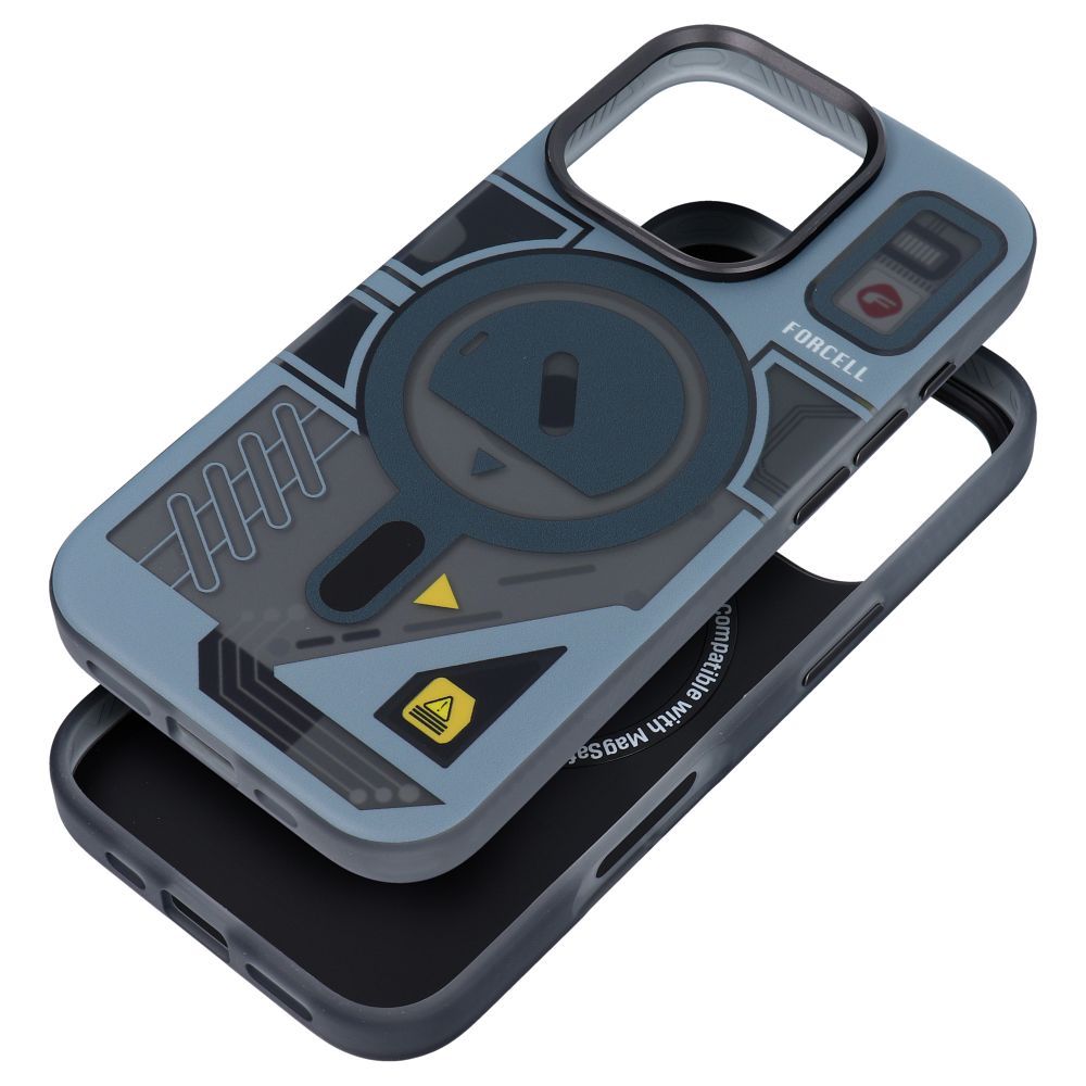 FORCELL F-PROTECT Levels su dvigubo sluoksnio 4D technologija, karinio kritimo testuotas, suderinamas su MagSafe IPHONE 16 PLUS kibernetinis pilkas