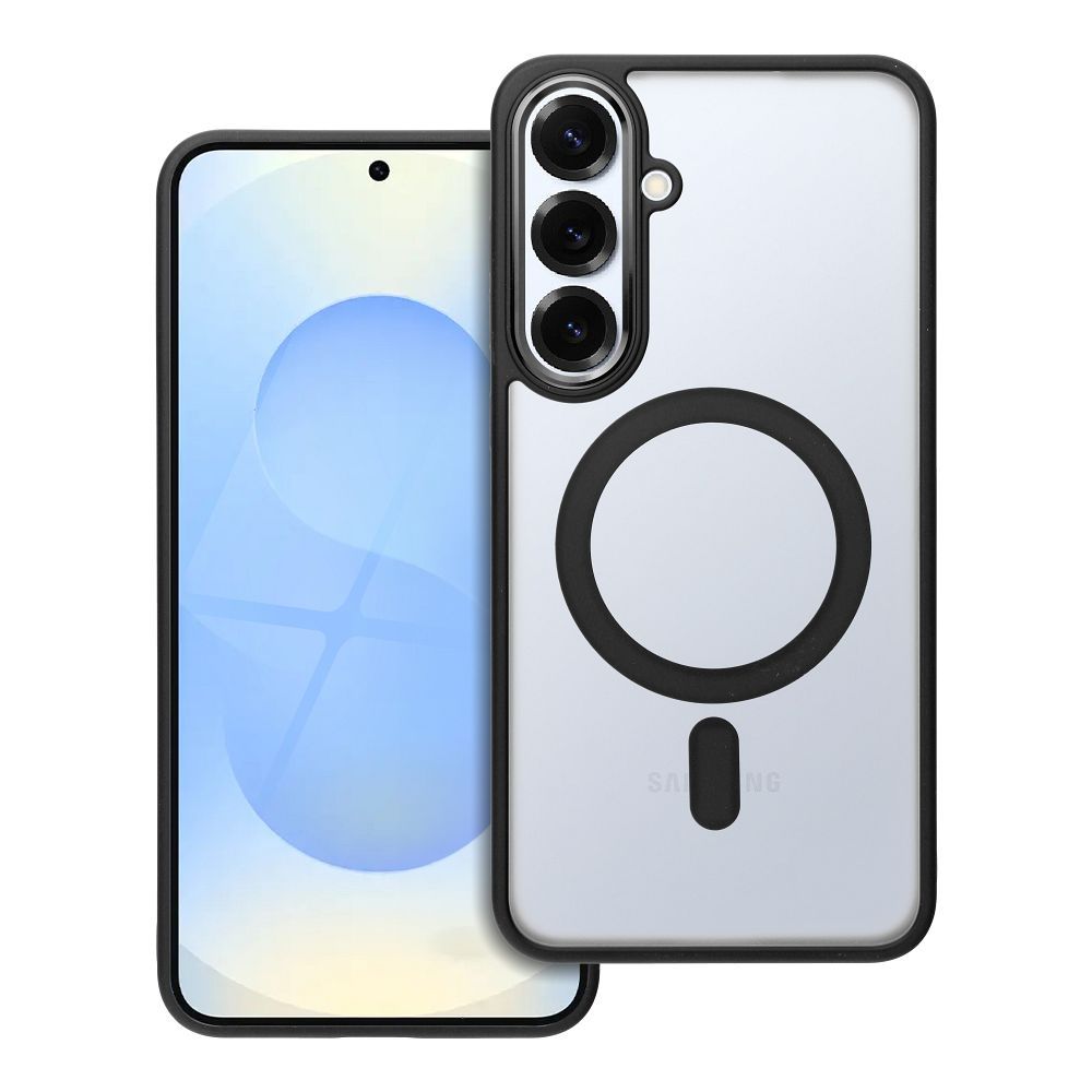 MATTE MAG COVER dėklas telefonui, suderinamas su MagSafe, skirtas SAMSUNG S25 PLUS, juodas