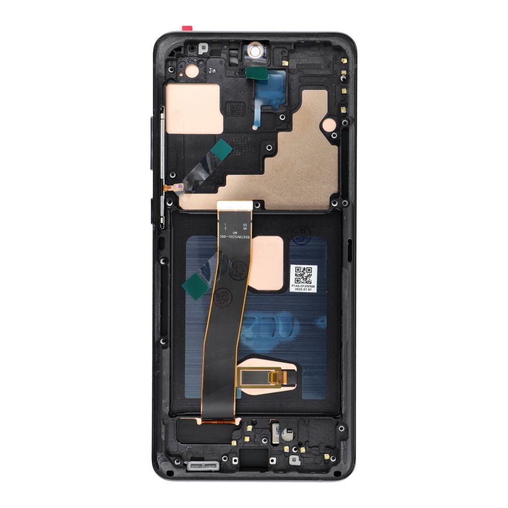 LCD ekranas SAMSUNG S20 Ultra juodas SOFT OLED su rėmeliu