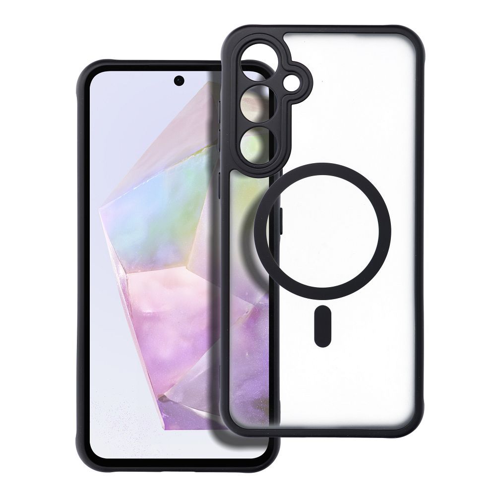 FULL MATTE MAG COVER dėklas telefonui, suderinamas su MagSafe, skirtas SAMSUNG A35 juodas