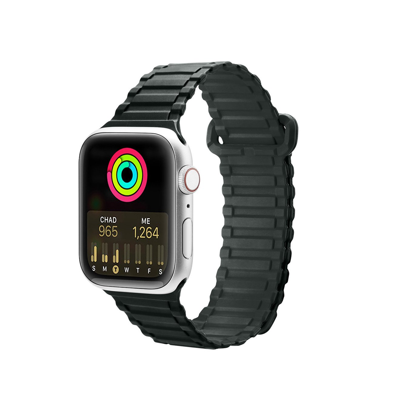 Dux Ducis dirželis (šarvuota versija) Apple Watch SE dirželis, 9, 8, 7, 6, 5, 4, 3, 2, 1 (41, 40, 38 mm) silikoninė magnetinė apyrankė žalia