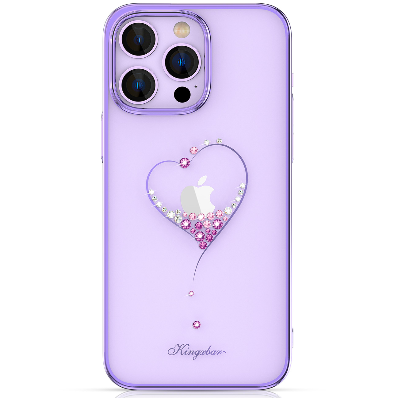 Kingxbar Wish Series silikoninis dėklas telefonui iPhone 14 Plus purpurinės spalvos su Swarovski kristalais