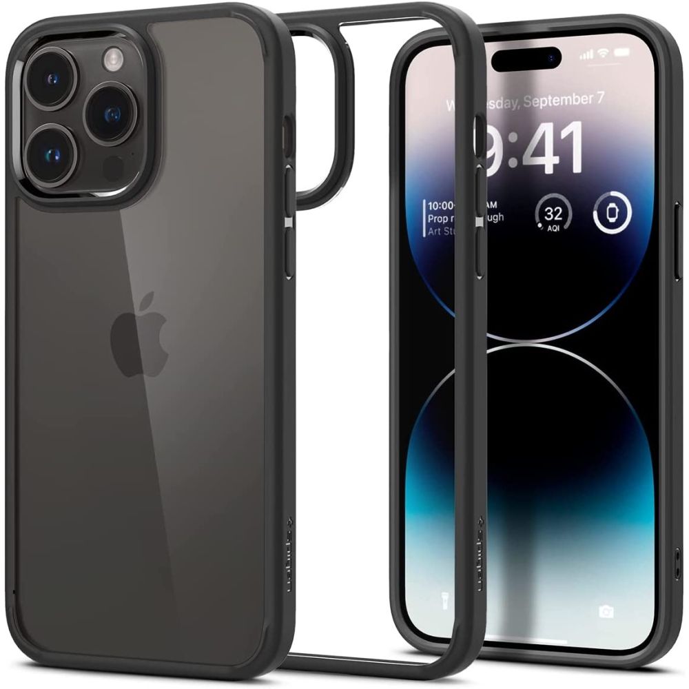 Spigen Ultra Hybrid iPhone 14 Pro dėklas - matinė juoda