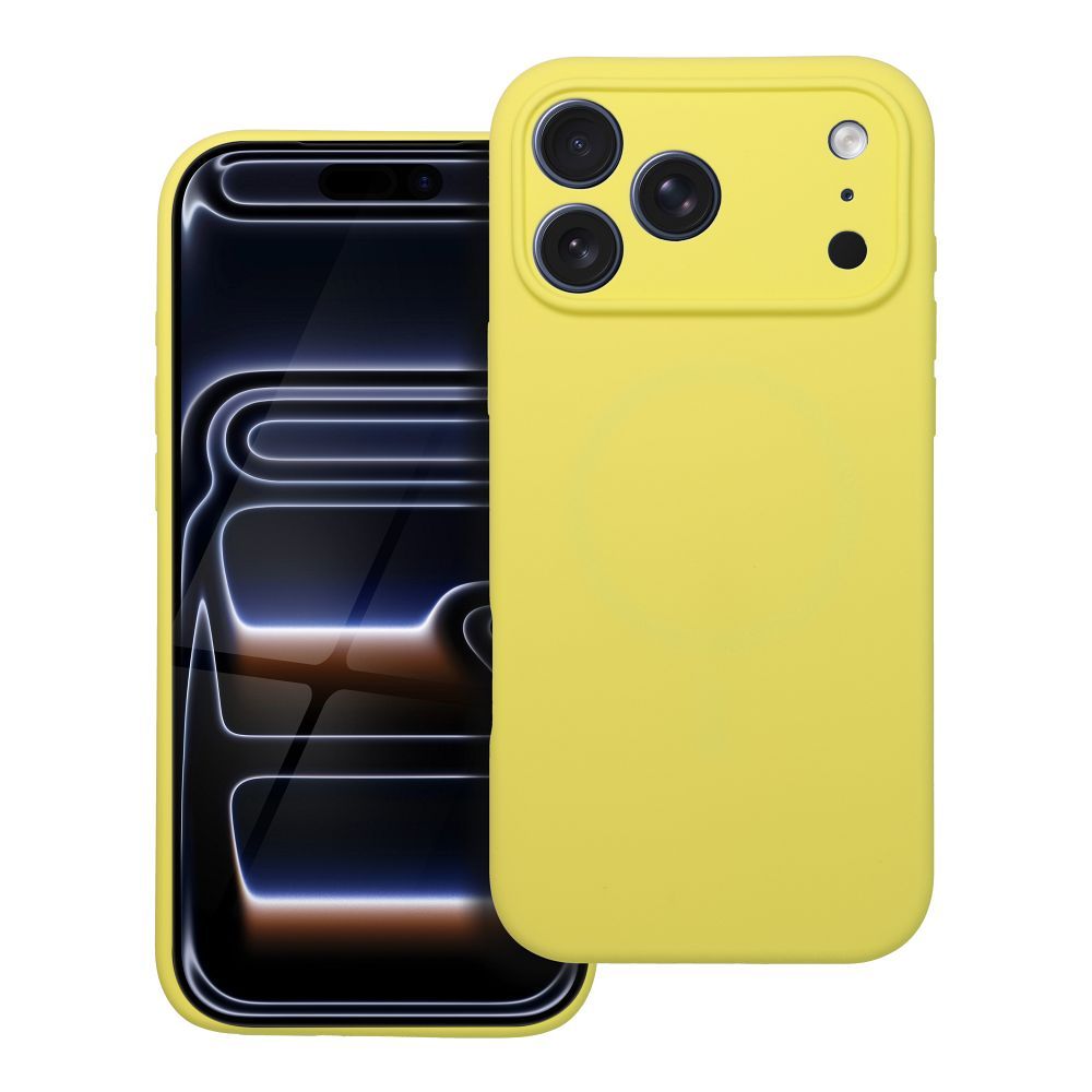 Dėklas silikoninis 2 mm iPhone 17 Pro, skirtas MagSafe – citrinos spalvos