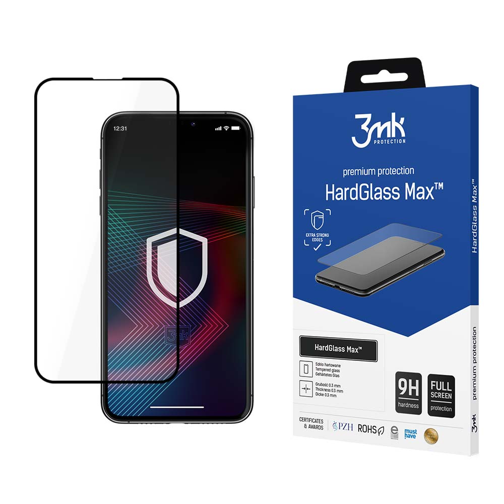 Apsauginis stiklas iPhone 14 9H iš 3mk HardGlass Max serijos