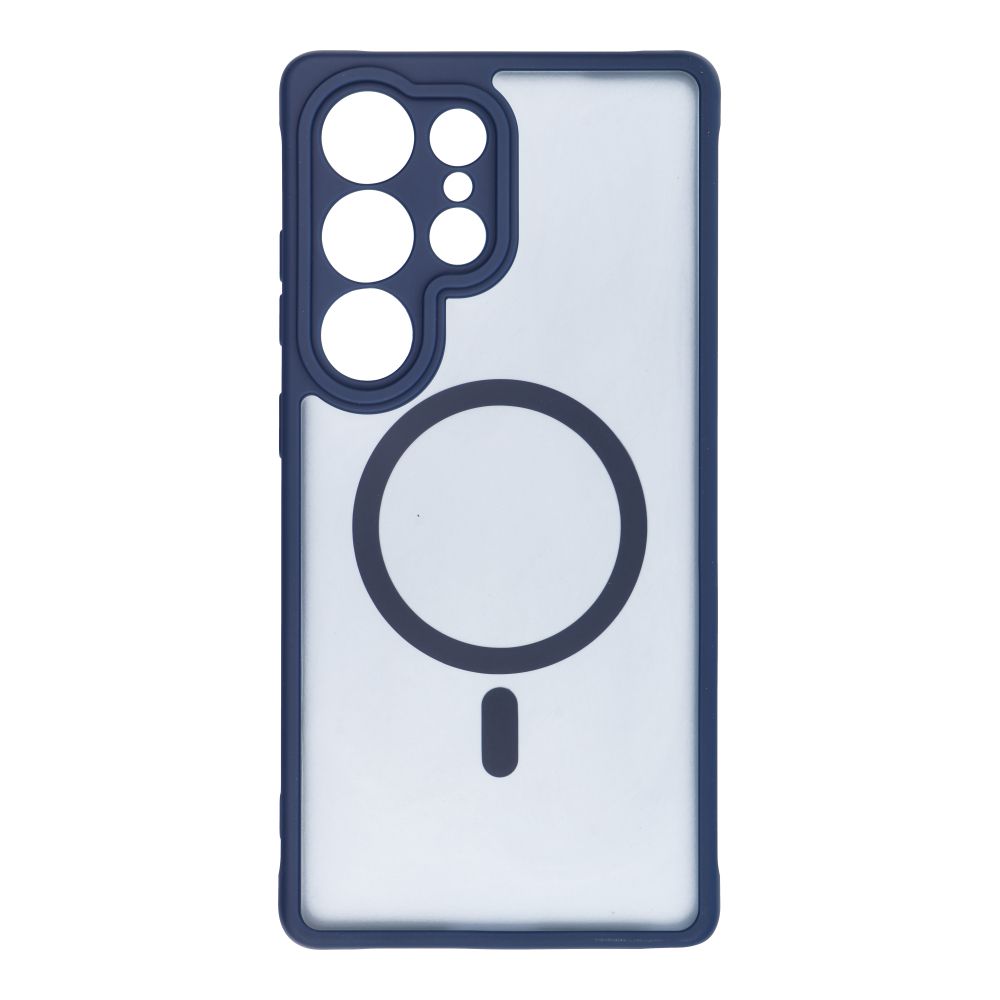 FULL MATTE MAG COVER dėklas telefonui suderinamas su MagSafe Samsung S25 mėlyna