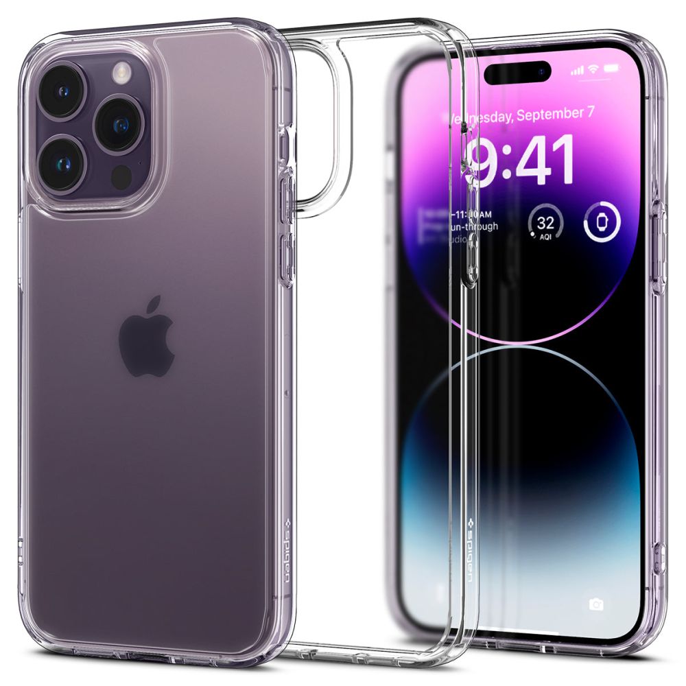 Spigen Ultra Hybrid dėklas telefonui iPhone 14 Pro - matinis skaidrus
