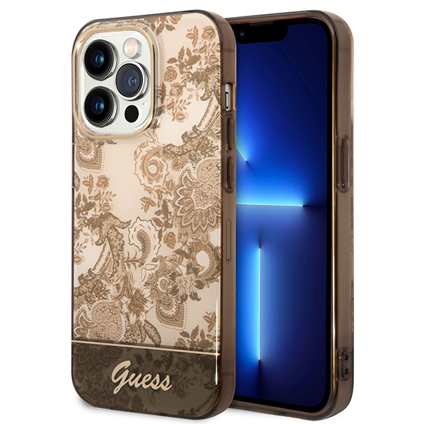 Guess GUHCP14LHGPLHC iPhone 14 Pro 6.1 ochrinis kietasis dėklas Porcelain Collection