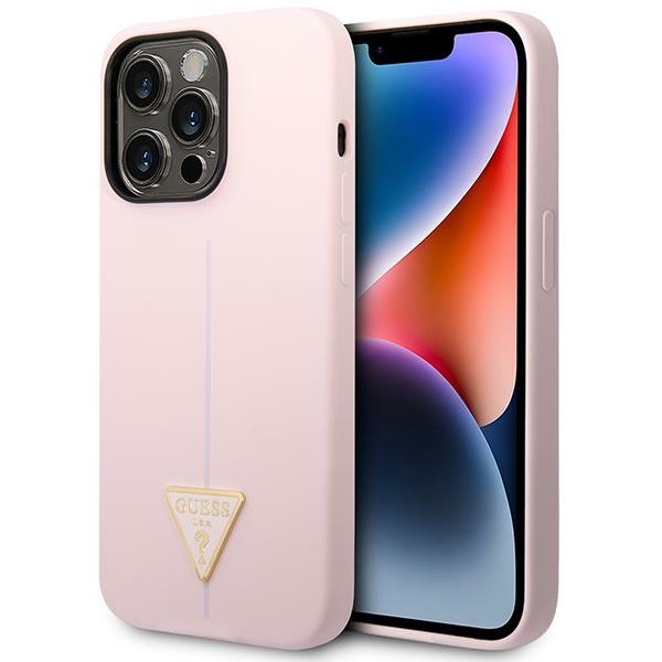 Guess Silikoninis Triangle iPhone 14 Pro 6.1 "dėklas - violetinis