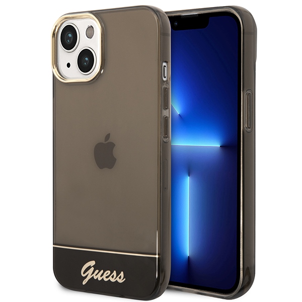 Guess GUHCP14MHGCOK iPhone 14 Plus 6.7 "juodas/juodas kietas dėklas Translucent