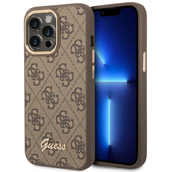 Guess GUHCP14XHG4SHW iPhone 14 Pro Max 6.7" rudas / rudas dėklas telefonui 4G Vintage Gold Logo