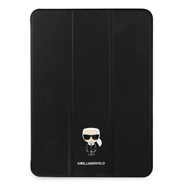 Karl Lagerfeld Saffiano Ikonic Karl dėklas iPad 12.9" Pro 2021 - Juodas
