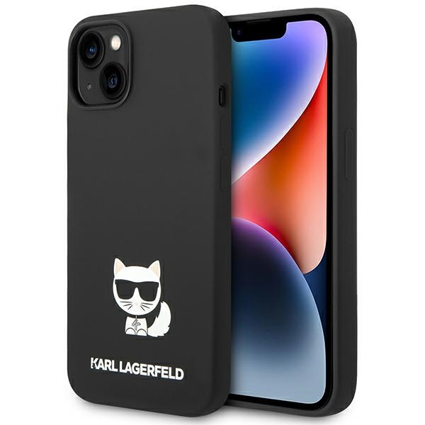 Karl Lagerfeld KLHCP14MSLCTBK iPhone 14 Plus 6.7 "kietas dėklas juodas / juodas Silikoninis Choupette Kūnas
