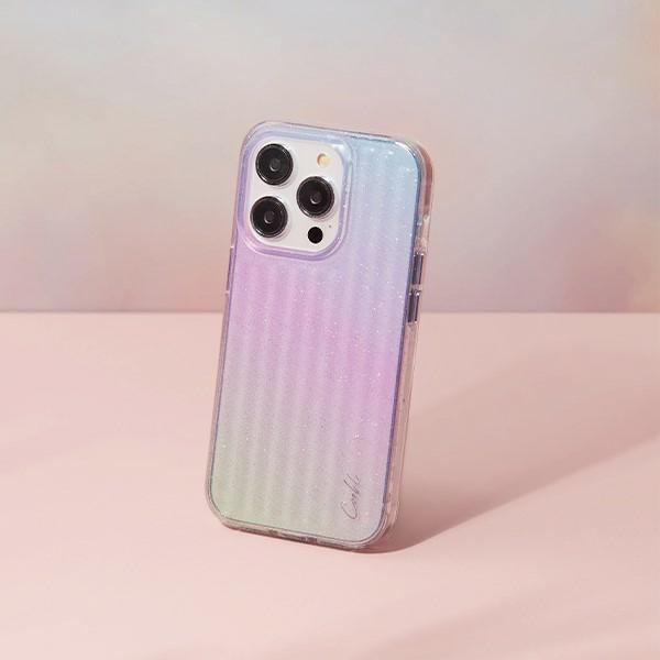 Uniq Coehl Linear dėklas telefonui iPhone 14 Pro Max - mėlynas ir rožinis