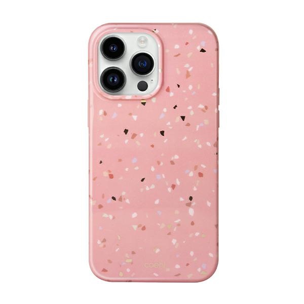 Uniq Coehl Terrazzo dėklas telefonui iPhone 14 Pro - rožinė