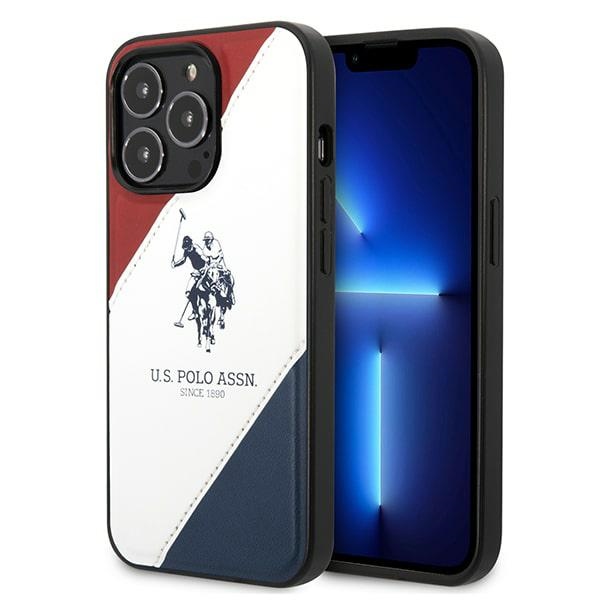 US Polo USHCP14LPSO3 iPhone 14 Pro 6.1" balta Trispalvė Reljefinė