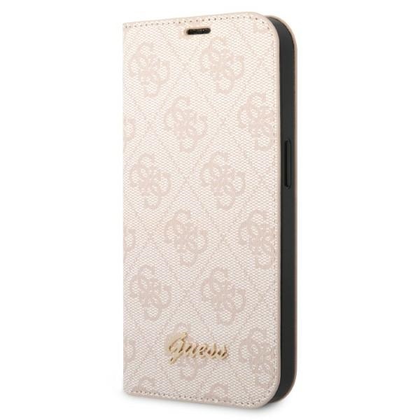 Guess GUBKP14XHG4SHP iPhone 14 Pro Max 6.7 "rožinė / rožinė knyga 4G Vintage Gold Logo
