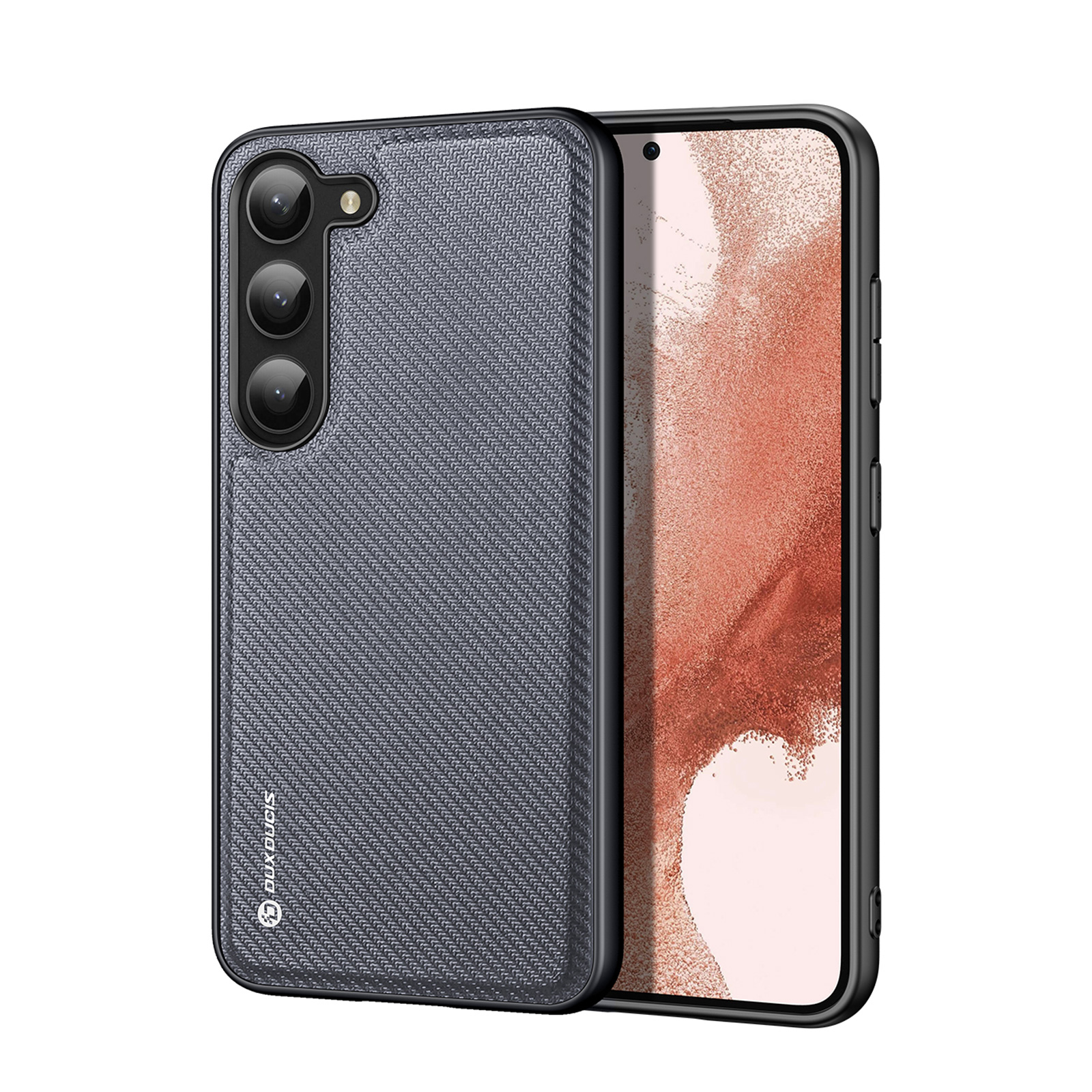 Dux Ducis Fino dėklas Samsung Galaxy S23+ su silikoniniu rėmeliu pilkas