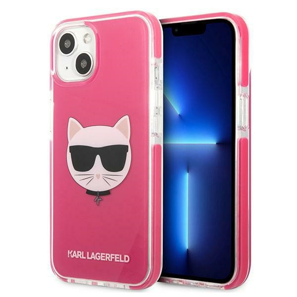 Karl Lagerfeld Choupette Galvos dėklas telefonui iPhone 13 - fuksija