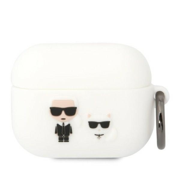 Karl Lagerfeld KLACAPSILKCW AirPods Pro dėklas baltas/baltas Silikoninis Karl & Choupette