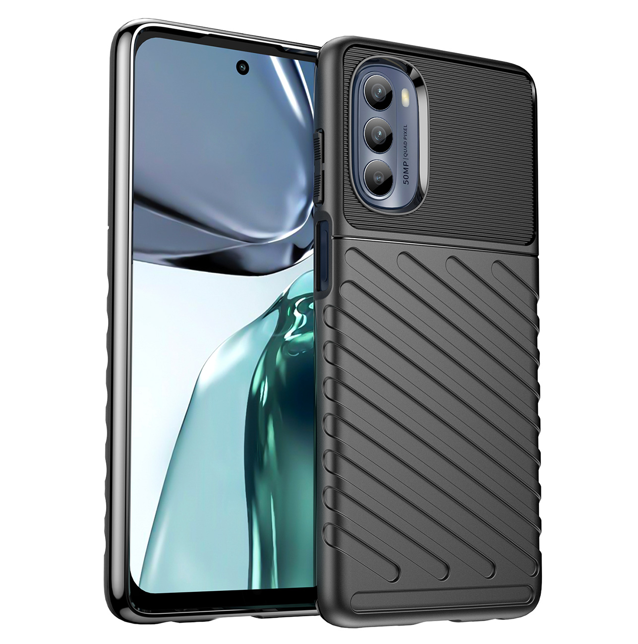 Thunder Case skirtas Motorola Moto G62 5G silikoninis apsauginis dėklas juodas