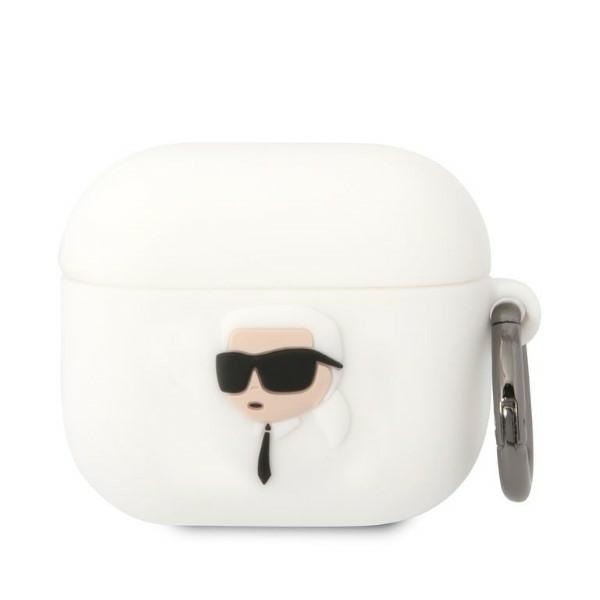 Karl Lagerfeld KLA3RUNIKH AirPods 3 dėklas silikoninis baltas Karl Head 3D