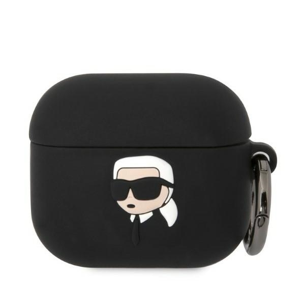 Karl Lagerfeld Silikoninis Karl Head 3D dėklas AirPods 3 - juodas