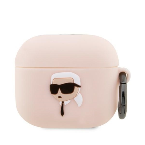 Karl Lagerfeld KLA3RUNIKP AirPods 3 dėklas rožinis silikoninis Karl Head 3D
