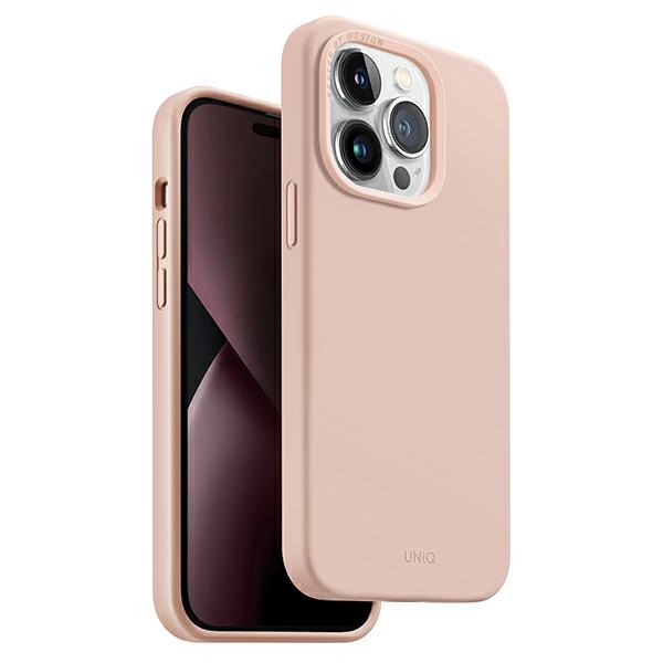 Uniq Lino Hue Magclick įkrovimo dėklas telefonui iPhone 14 Pro Max - rožinė