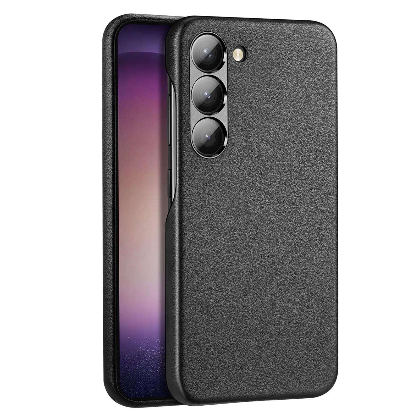 Dux Ducis Grit dėklas Samsung Galaxy S23+ eleganti dėklas iš dirbtinės odos juoda