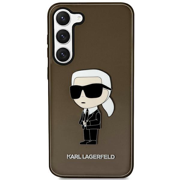 Karl Lagerfeld KLHCS23MHNIKTCK S23+ S916 juodas kietasis dėklas Ikonik Karl Lagerfeld