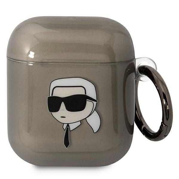 Karl Lagerfeld KLA2HNIKTCK AirPods 1/2 dėklas juodas/juodas Karl`s Head