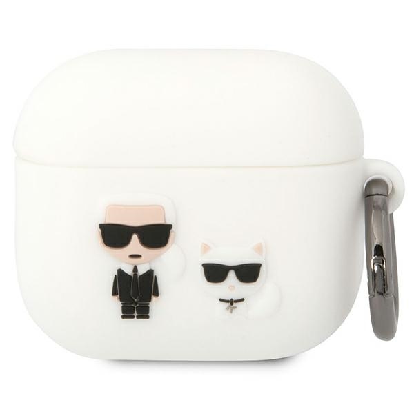 Karl Lagerfeld KLACA3SILKCW AirPods 3 dėklas baltas/baltas Silikoninis Karl & Choupette