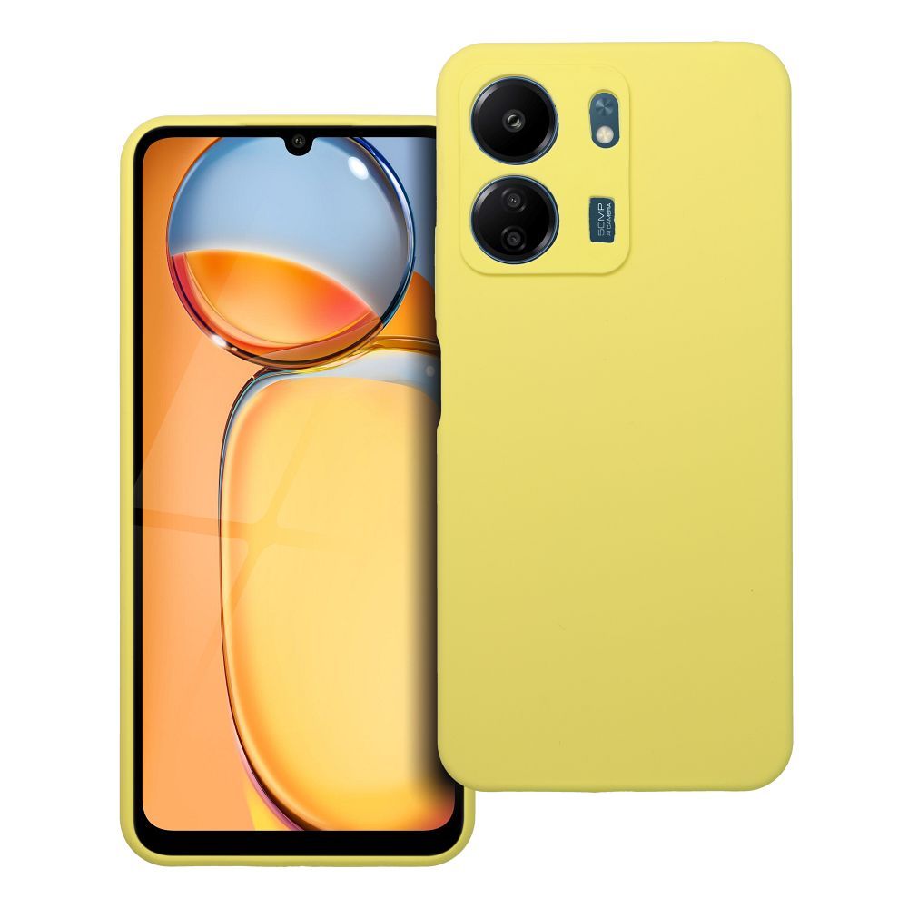 Silikoninis 2mm dėklas telefonui XIAOMI REDMI 13C, citrininis