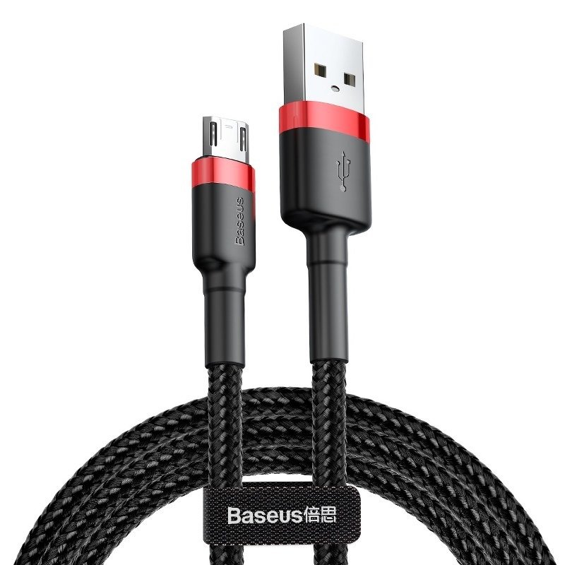 Baseus Cafule Micro USB kabelis 2.4A 1m (raudonas + juodas)