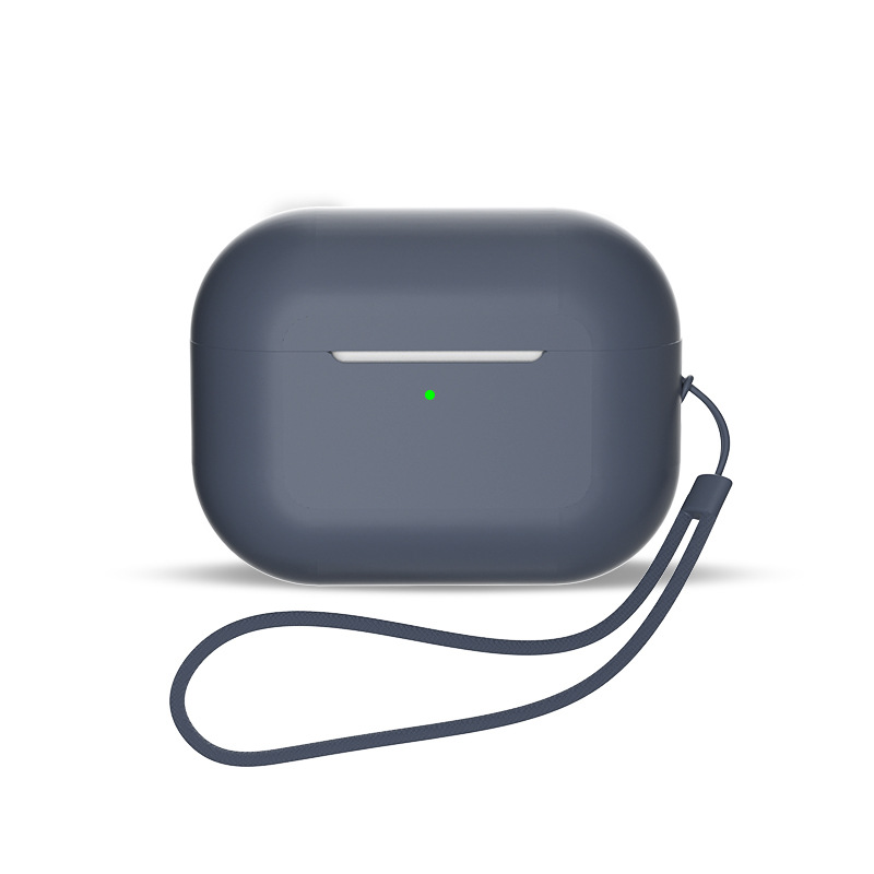 Silikoninis dėklas AirPods 3 + riešo dirželio virvelė - mėlyna