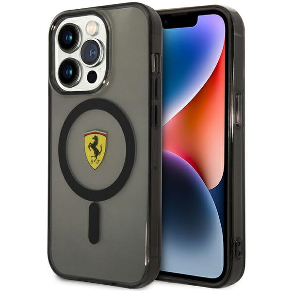 Ferrari FEHMP14XURKK iPhone 14 Pro Max 6.7" juodas kietas dėklas telefonui pusiau permatomas magnetinis (MagSafe)