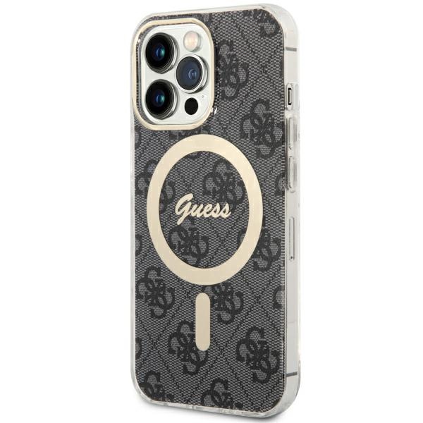 Guess GUHMP13LH4STK iPhone 13 Pro / 13 6.1" juodas/juodas kietas dėklas 4G MagSafe